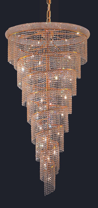 Spiral 26-Light Chandelier in Gold with Clear Royal Cut Crystal