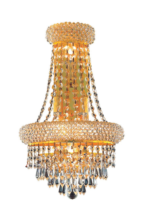 Primo 4-Light Wall Sconce in Gold with Clear Royal Cut Crystal
