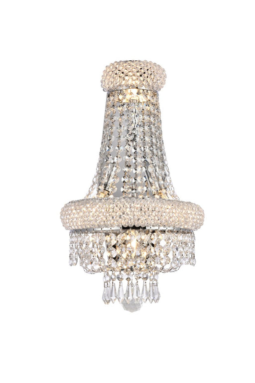Primo 4-Light Wall Sconce in Chrome with Clear Royal Cut Crystal
