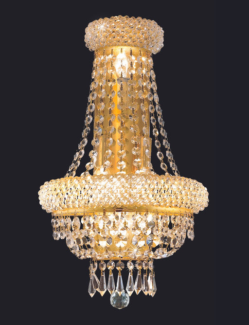 Primo 4-Light Wall Sconce in Gold with Clear Royal Cut Crystal
