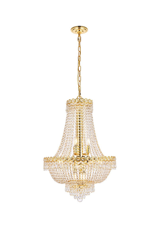 Century 12-Light Chandelier in Gold with Clear Royal Cut Crystal