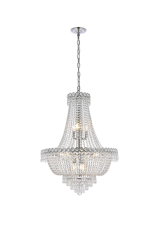 Century 12-Light Chandelier in Chrome with Clear Royal Cut Crystal