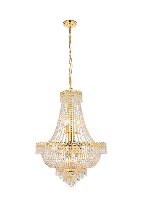 Century 12-Light Chandelier in Gold with Clear Royal Cut Crystal