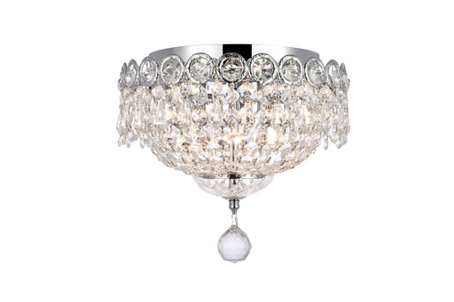 Century 3-Light Flush Mount in Chrome with Clear Royal Cut Crystal