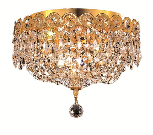 Century 3-Light Flush Mount in Gold with Clear Royal Cut Crystal