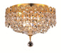Century 3-Light Flush Mount in Gold with Clear Royal Cut Crystal