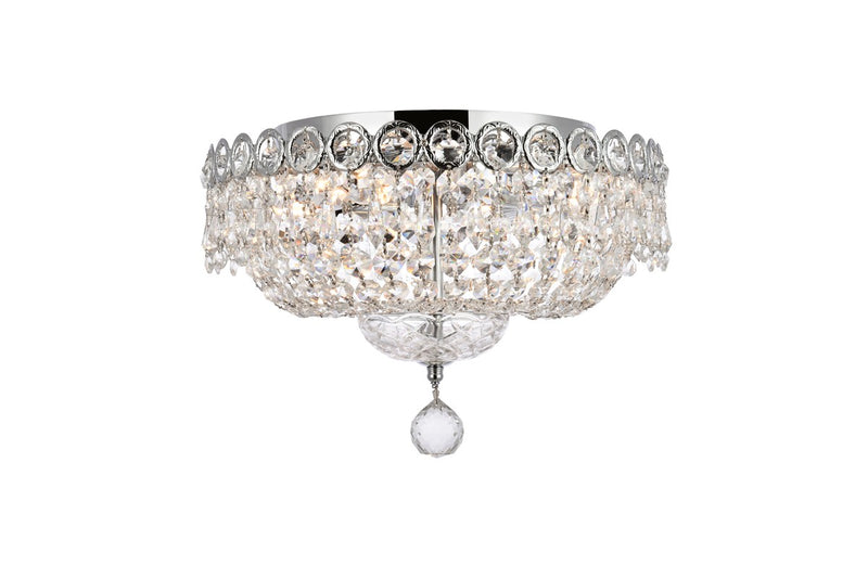 Century 4-Light Flush Mount in Chrome with Clear Royal Cut Crystal