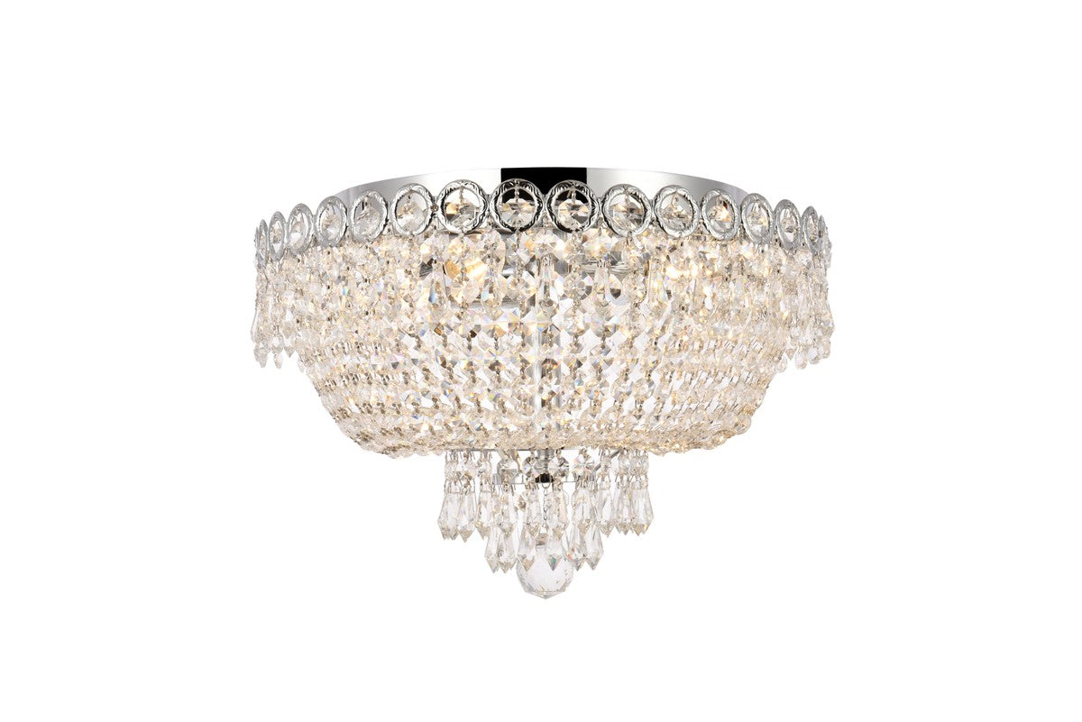 Century 4-Light Flush Mount in Chrome with Clear Royal Cut Crystal