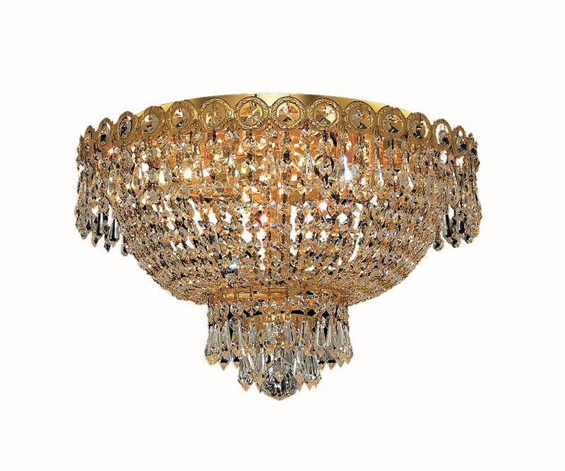 Century 4-Light Flush Mount in Gold with Clear Royal Cut Crystal