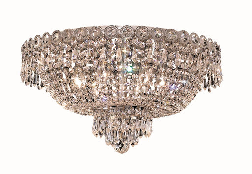 Century 6-Light Flush Mount in Chrome with Clear Royal Cut Crystal