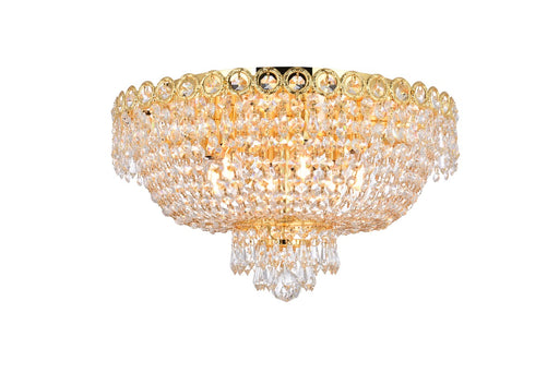 Century 6-Light Flush Mount in Gold with Clear Royal Cut Crystal