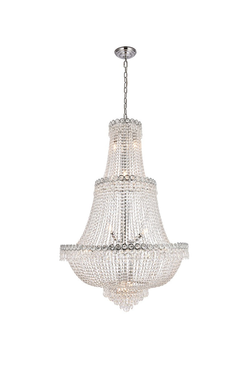 Century 17-Light Chandelier in Chrome with Clear Royal Cut Crystal