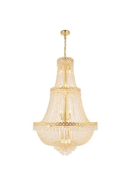 Century 17-Light Chandelier in Gold with Clear Royal Cut Crystal