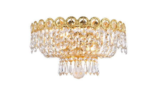 Century 2-Light Wall Sconce in Gold with Clear Royal Cut Crystal