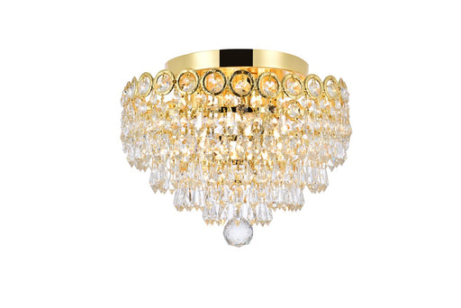 Century 4-Light Flush Mount in Gold with Clear Royal Cut Crystal