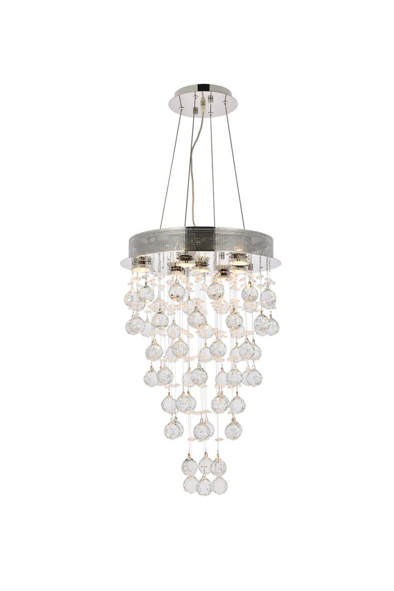 Galaxy 7-Light Pendant in Chrome with Clear Royal Cut Crystal