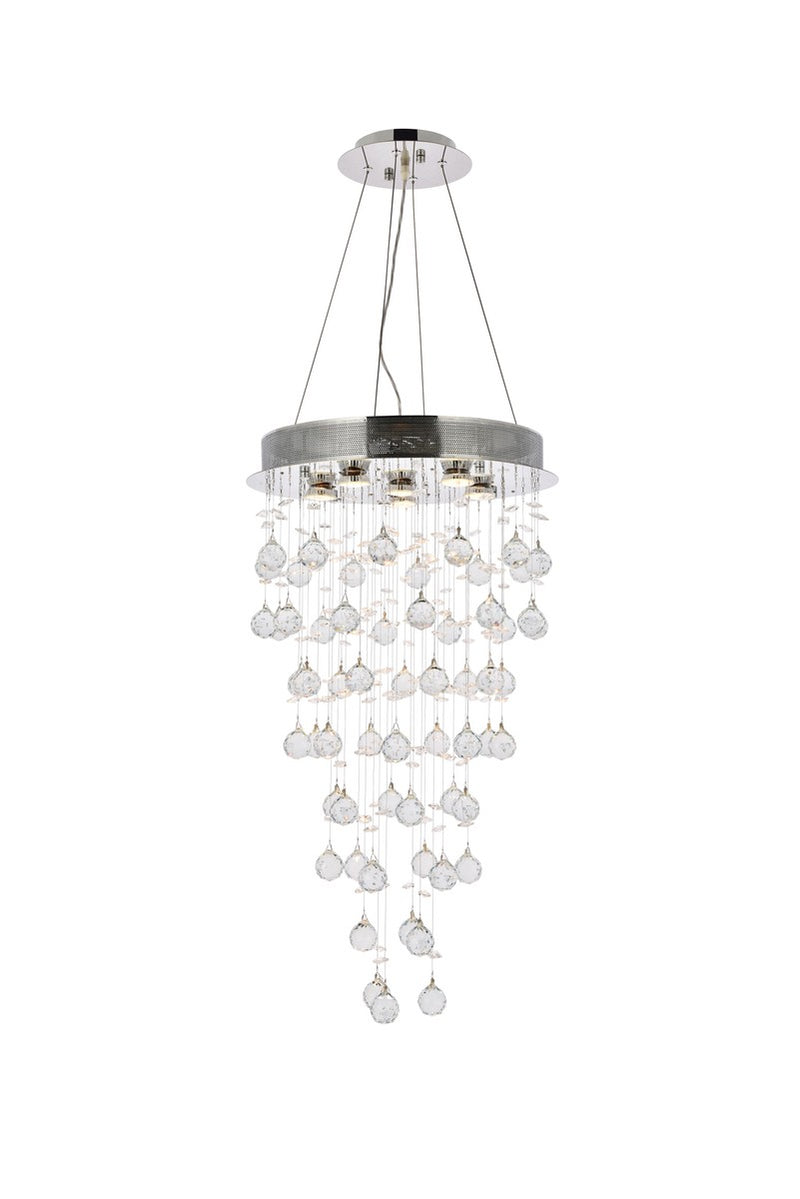 Galaxy 6-Light Pendant in Chrome with Clear Royal Cut Crystal