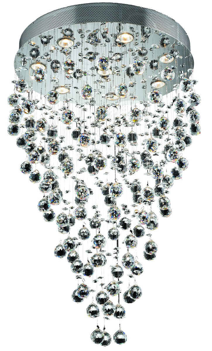 Galaxy 9-Light Chandelier in Chrome with Clear Royal Cut Crystal