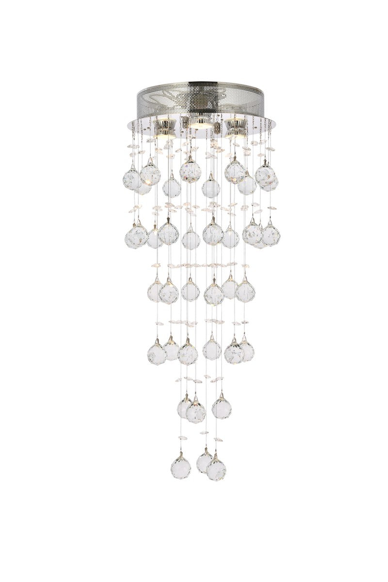 Galaxy 3-Light Flush Mount in Chrome with Clear Royal Cut Crystal