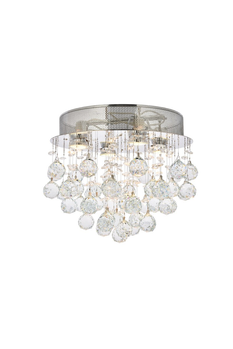 Galaxy 4-Light Flush Mount in Chrome with Clear Royal Cut Crystal