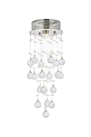Galaxy 1-Light Flush Mount in Chrome with Clear Royal Cut Crystal