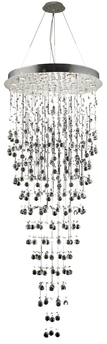 Galaxy 16-Light Chandelier in Chrome with Clear Royal Cut Crystal