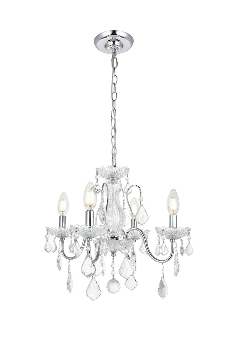 St. Francis 4-Light Pendant in Chrome with Clear Royal Cut Crystal