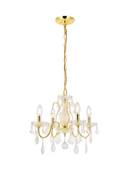 St. Francis 4-Light Pendant in Gold with Clear Royal Cut Crystal