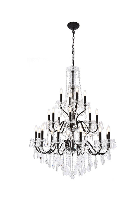 St. Francis 24-Light Chandelier in Dark Bronze with Clear Royal Cut Crystal
