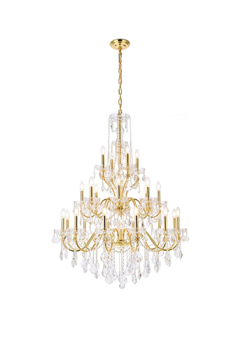 St. Francis 24-Light Chandelier in Gold with Clear Royal Cut Crystal