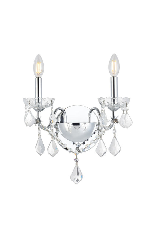 St. Francis 2-Light Wall Sconce in Chrome with Clear Royal Cut Crystal