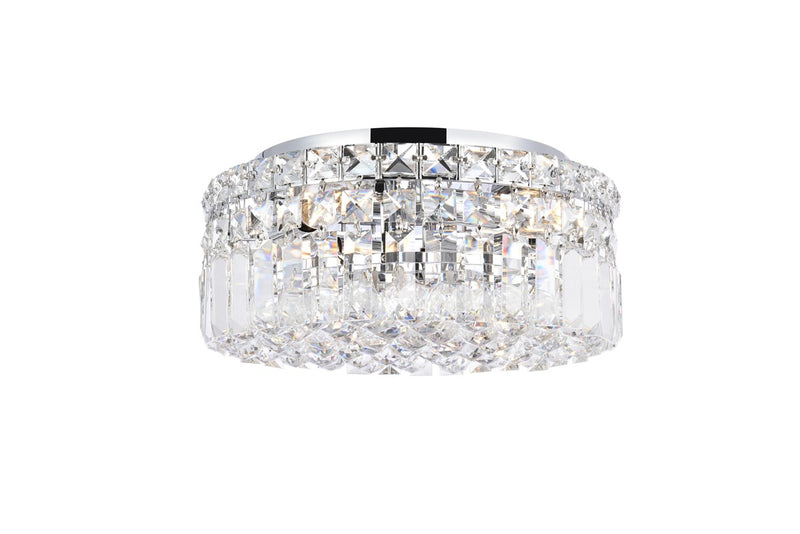Maxime 4-Light Flush Mount in Chrome with Clear Royal Cut Crystal