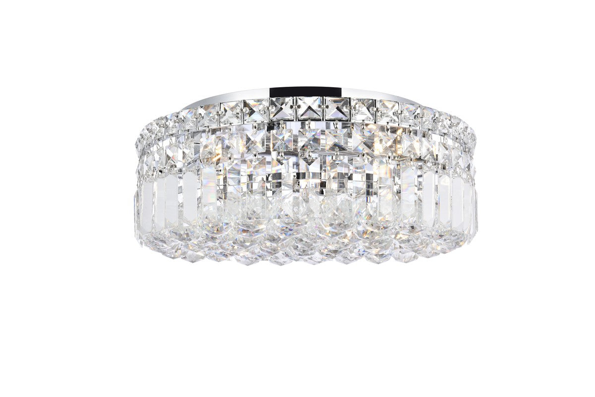 Maxime 5-Light Flush Mount in Chrome with Clear Royal Cut Crystal
