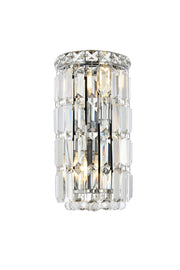 Maxime 2-Light Wall Sconce in Chrome with Clear Royal Cut Crystal