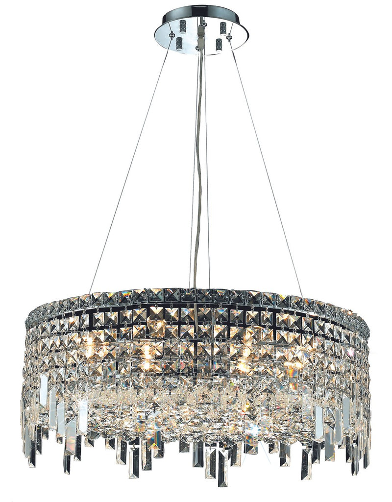Maxime 12-Light Chandelier in Chrome with Clear Royal Cut Crystal