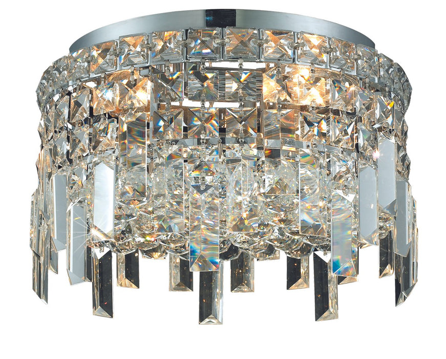Maxime 4-Light Flush Mount in Chrome with Clear Royal Cut Crystal