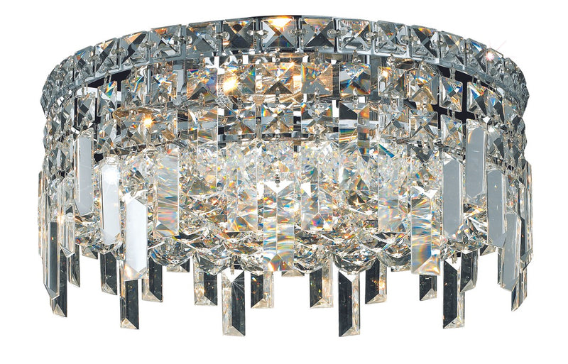 Maxime 4-Light Flush Mount in Chrome with Clear Royal Cut Crystal