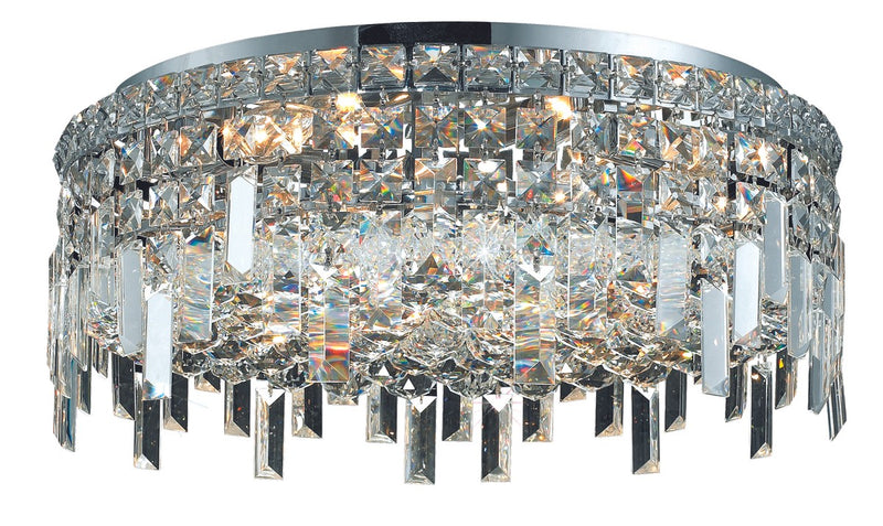 Maxime 6-Light Flush Mount in Chrome with Clear Royal Cut Crystal