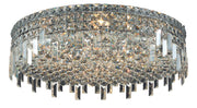 Maxime 9-Light Flush Mount in Chrome with Clear Royal Cut Crystal