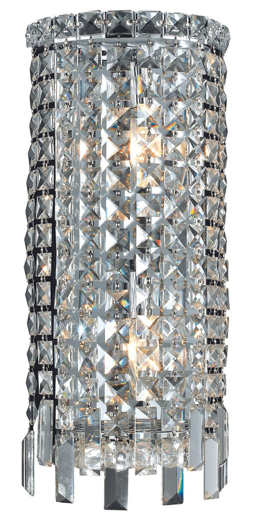 Maxime 2-Light Wall Sconce in Chrome with Clear Royal Cut Crystal