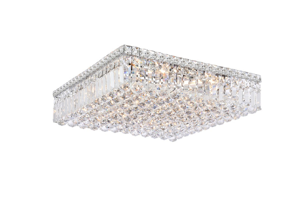 Maxime 12-Light Flush Mount in Chrome with Clear Royal Cut Crystal