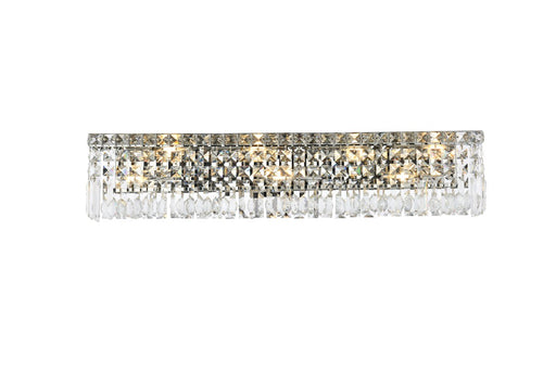 Maxime 7-Light Wall Sconce in Chrome with Clear Royal Cut Crystal