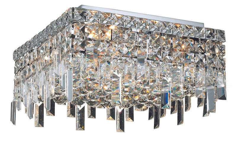 Maxime 4-Light Flush Mount in Chrome with Clear Royal Cut Crystal