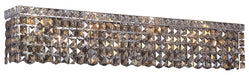 Maxime 8-Light Wall Sconce in Chrome with Golden Teak (Smoky) Royal Cut Crystal