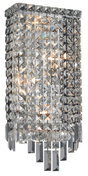 Maxime 4-Light Wall Sconce in Chrome with Clear Royal Cut Crystal