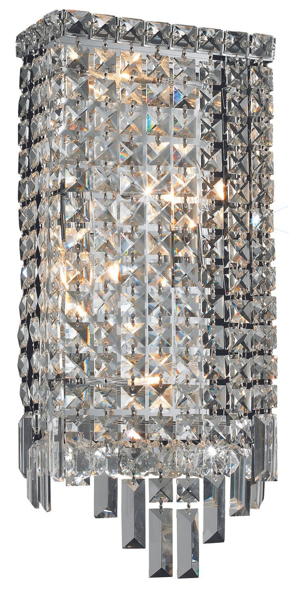 Maxime 4-Light Wall Sconce in Chrome with Clear Royal Cut Crystal