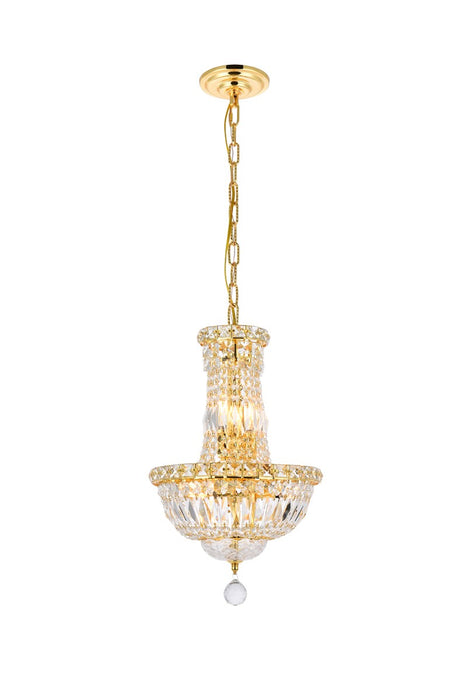 Tranquil 6-Light Pendant in Gold with Clear Royal Cut Crystal