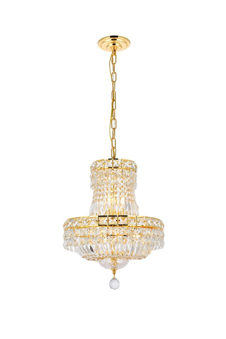 Tranquil 6-Light Pendant in Gold with Clear Royal Cut Crystal