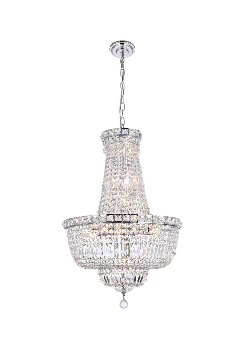 Tranquil 22-Light Chandelier in Chrome with Clear Royal Cut Crystal