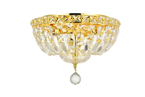 Tranquil 4-Light Flush Mount in Gold with Clear Royal Cut Crystal